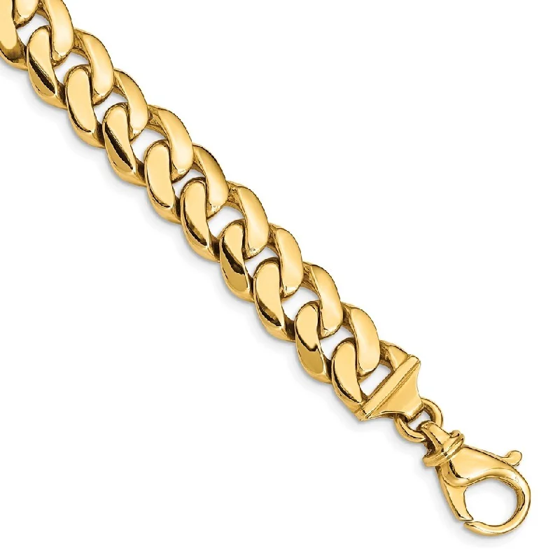 14k Yellow Gold 10.75mm Fancy Link Bracelet, 8.5"