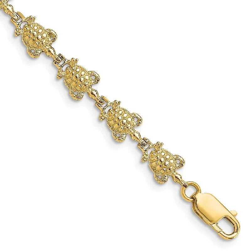 14k Yellow Gold 6.3mm Turtle Bracelet, 7.25"