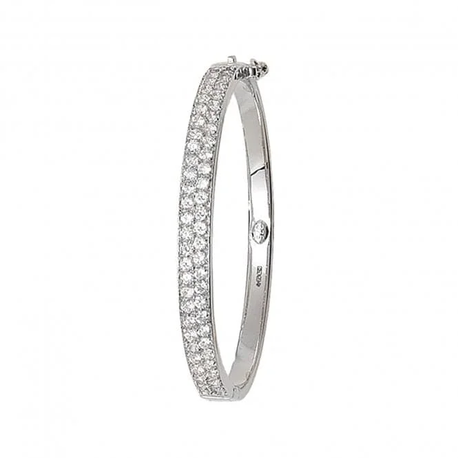 9CT White Gold Baby Zirconia Bangle BN248W