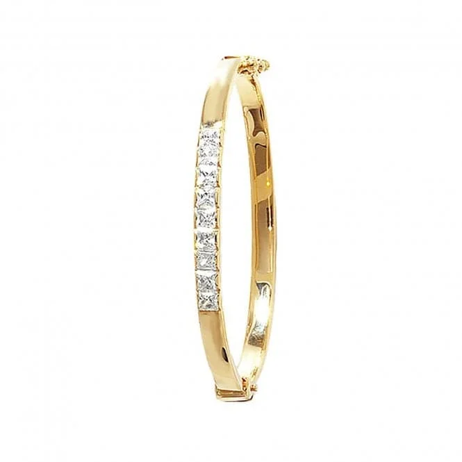 9ct Yellow Gold Babies Zirconia Bangle BN245