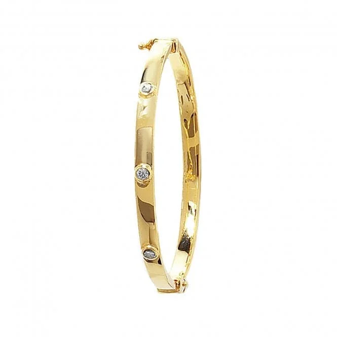 9ct Yellow Gold Babies Zirconia Bangle BN246