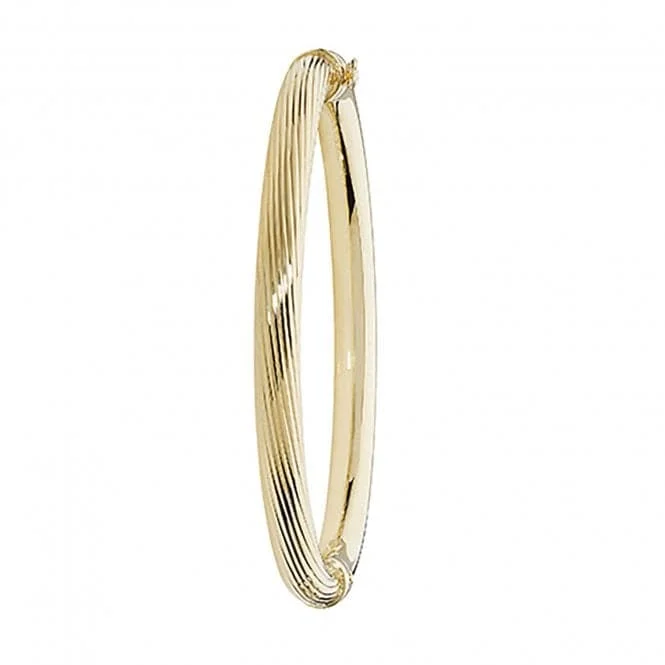 9Ct Yellow Gold Ladies Bangle with Hinged Design BN379