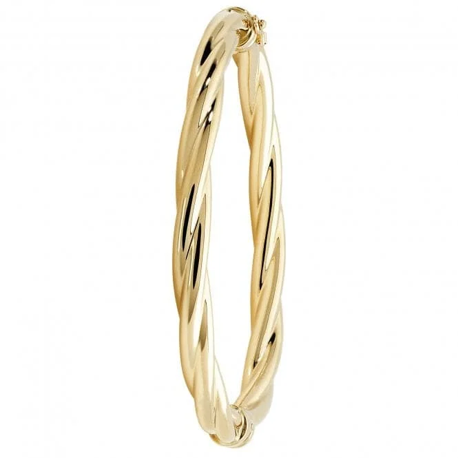 9ct Yellow Gold Ladies Hinged Bangle BN399