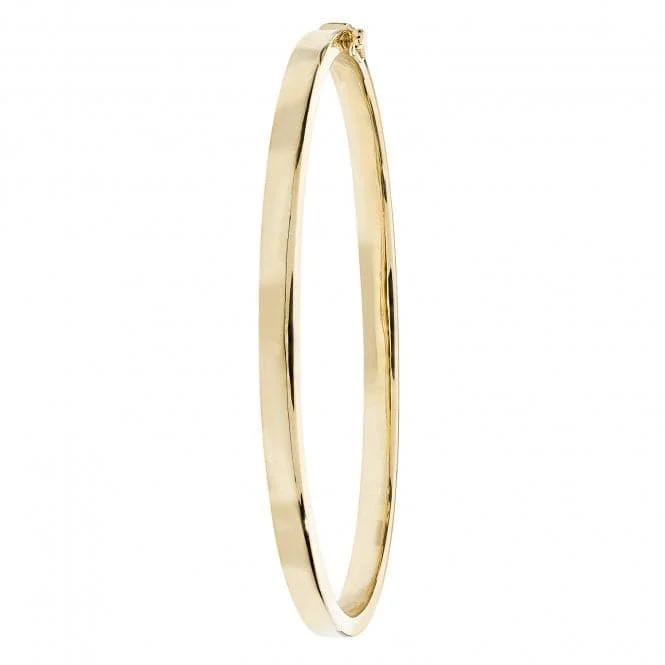 9ct Yellow Gold Ladies Plain Hinged Bangle BN087