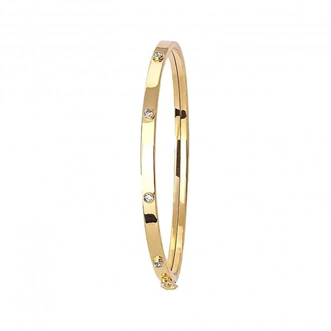 9ct Yellow Gold Baby Bangle with Zirconia Stones BN357