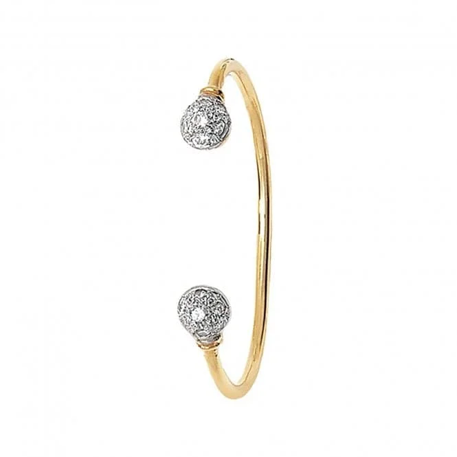 9ct Yellow Gold Baby Torc Bangle with Zirconia Stones BN320CZ