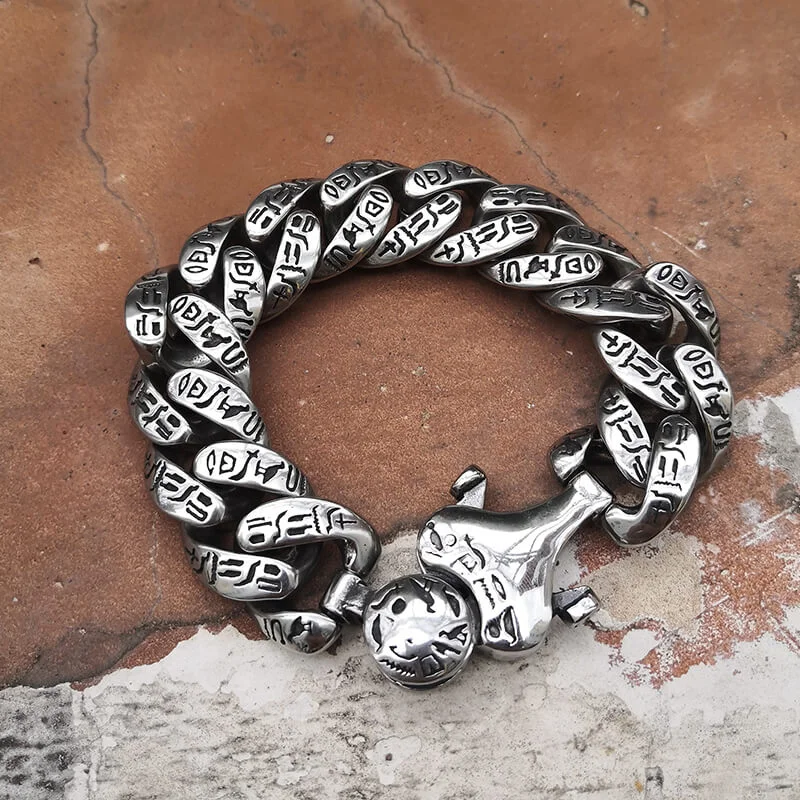 Ancient Egyptian Hieroglyphics Stainless Steel Bracelet