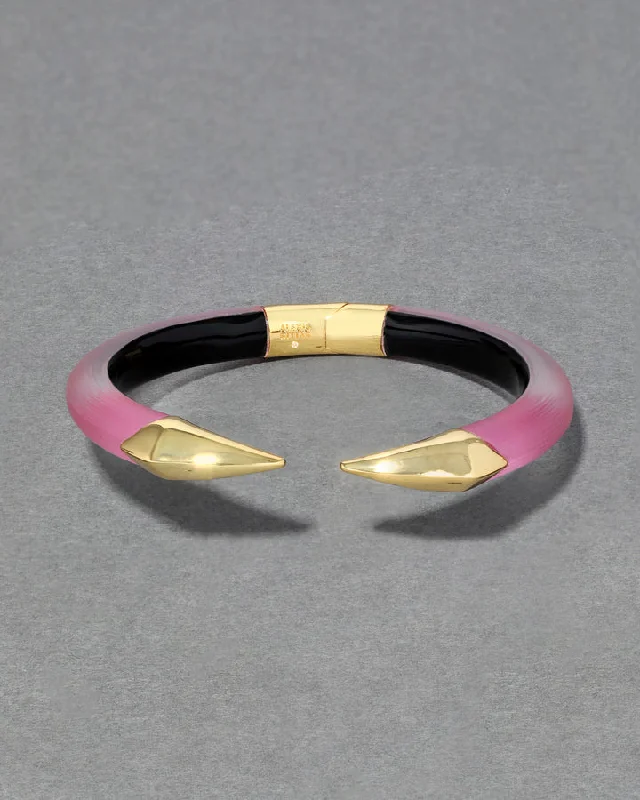 CANDY PINK MIRRORED PYRAMID BRAKE HINGE BRACELET