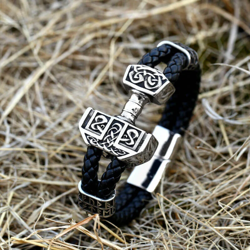 Celtic Hammer Stainless Steel Viking Bracelet