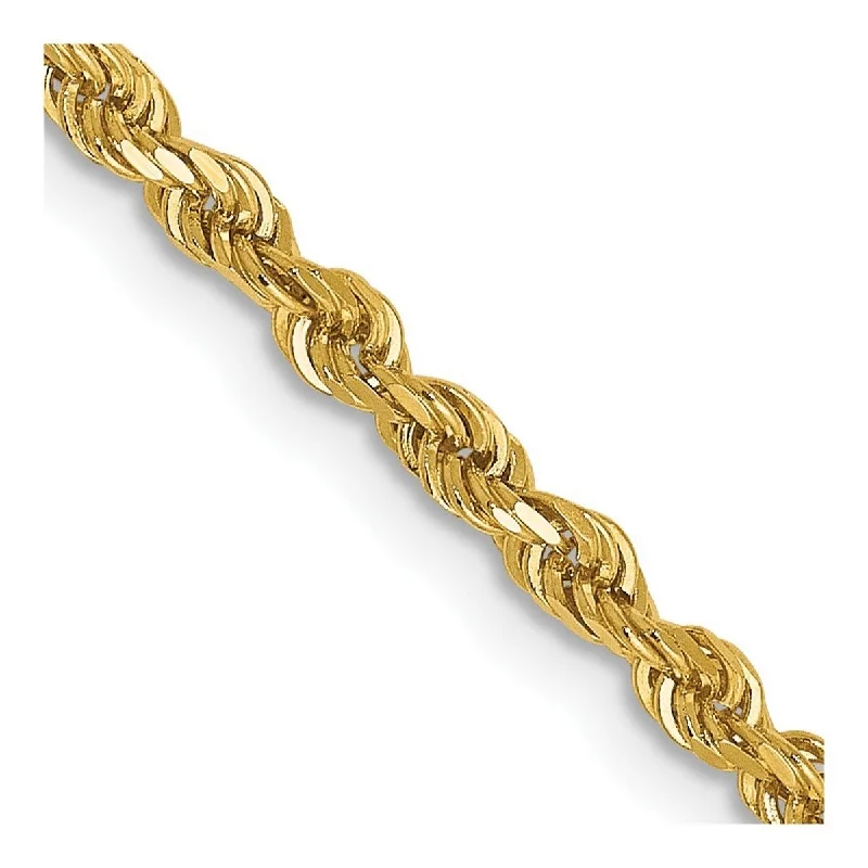 Curata 14k Yellow Gold Lobster Claw Closure Valu plus 2.50mm Sparkle Cut Chain Bracelet