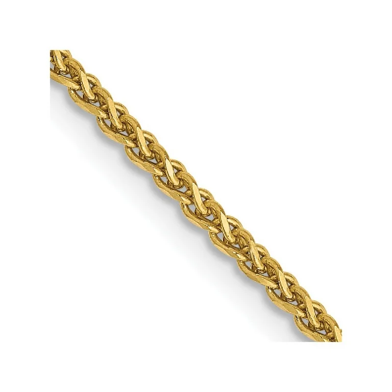 Curata 14k Yellow Gold Solid Polished 1.4mm Sparkle Cut Spiga Chain Bracelet Lobster Claw