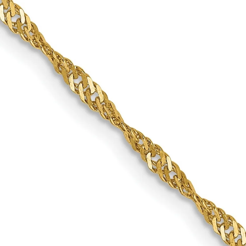 Curata 14k Yellow Gold Solid Polished 1.70mm Singapore Chain Bracelet Lobster Claw