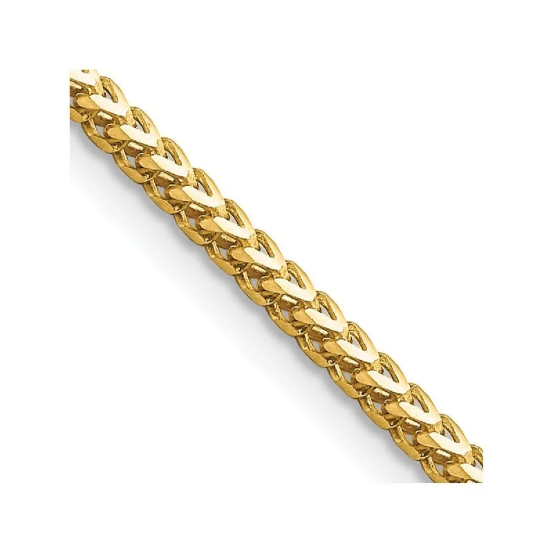 Curata 14k Yellow Gold Solid Polished 2.0mm Franco Chain Bracelet Lobster Claw