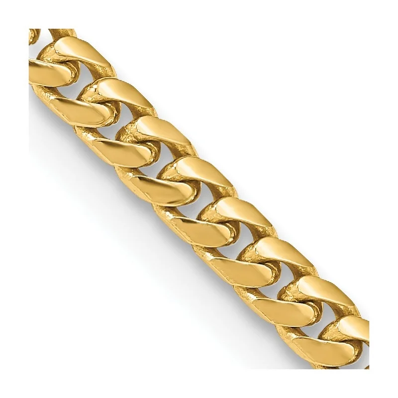 Curata 14k Yellow Gold Solid Polished 4.3mm Domed Curb Chain Bracelet Lobster Claw