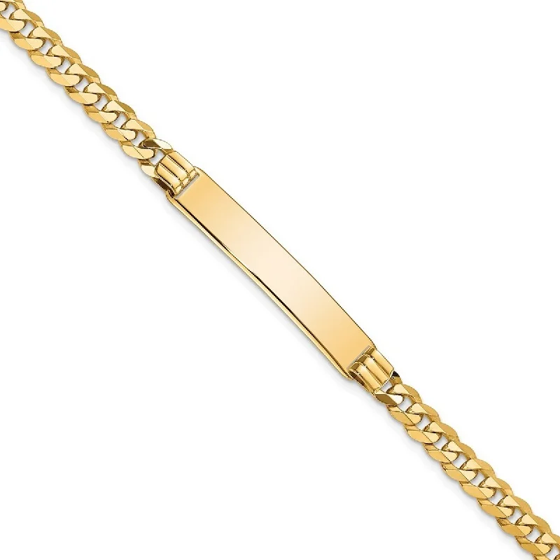 Curata 6mm 14k Yellow Gold Engravable Curb Link ID Bracelet