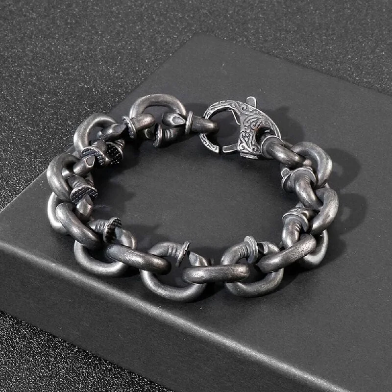 Curved Nail Stainless Steel Bracelet