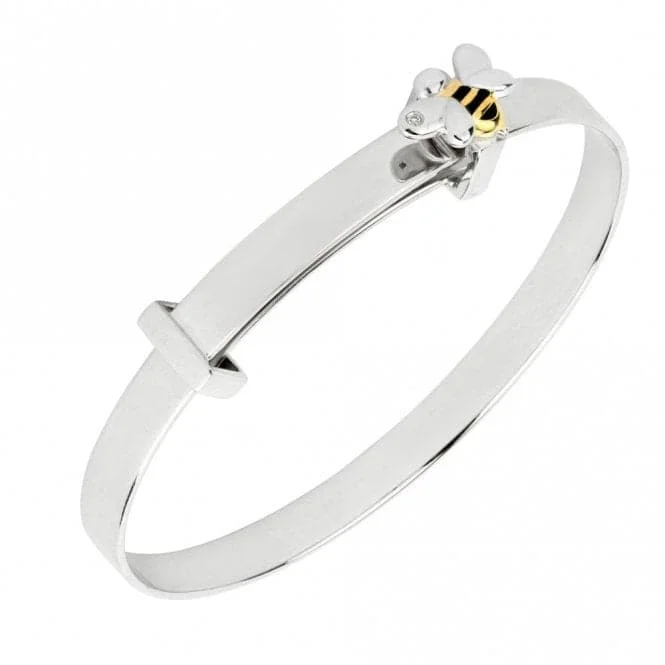 Recycled Silver & Gold Plated Bee Bangle B5369