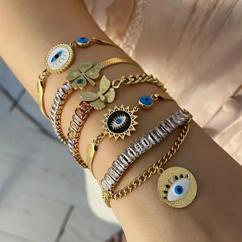 Evil Eye Chain Stainless Steel Bracelet