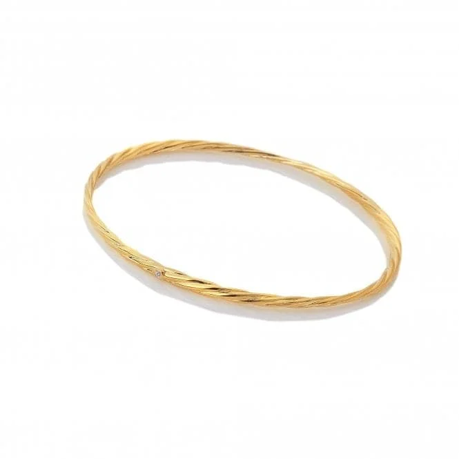 18ct Gold Plated Sterling Silver Entwine Bangle DL640