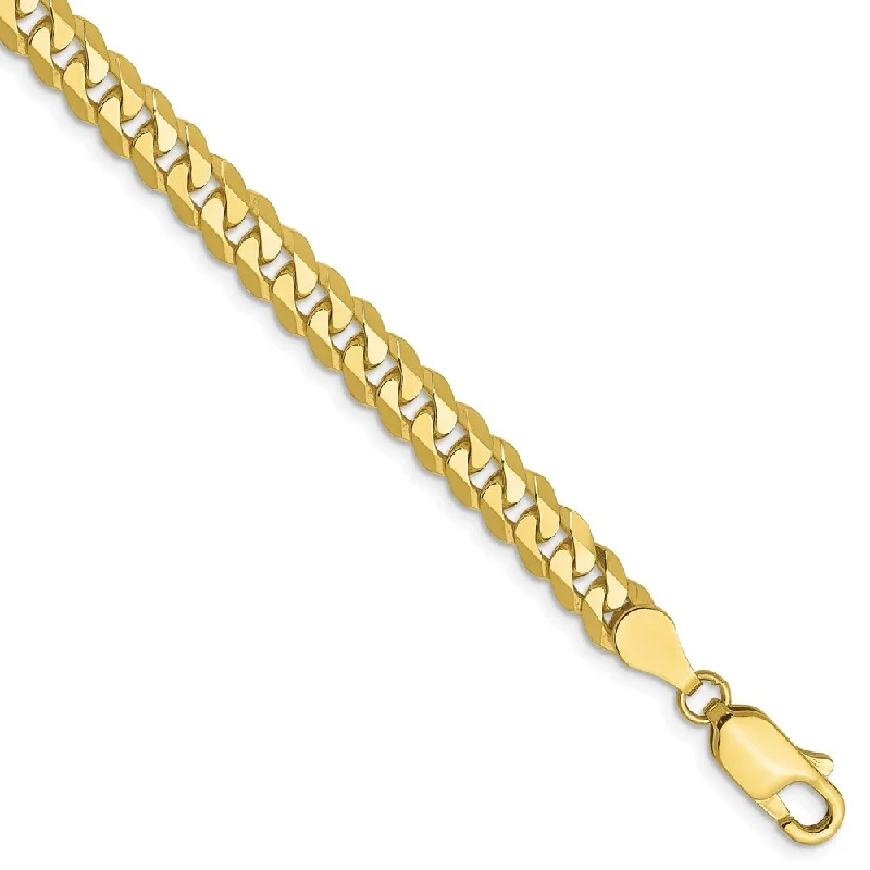 Leslie's 10k Yellow Gold 4.6mm Flat Beveled Curb Chain Bracelet, 7"