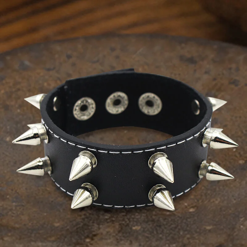 Minimalist Rivets Leather Punk Bracelet