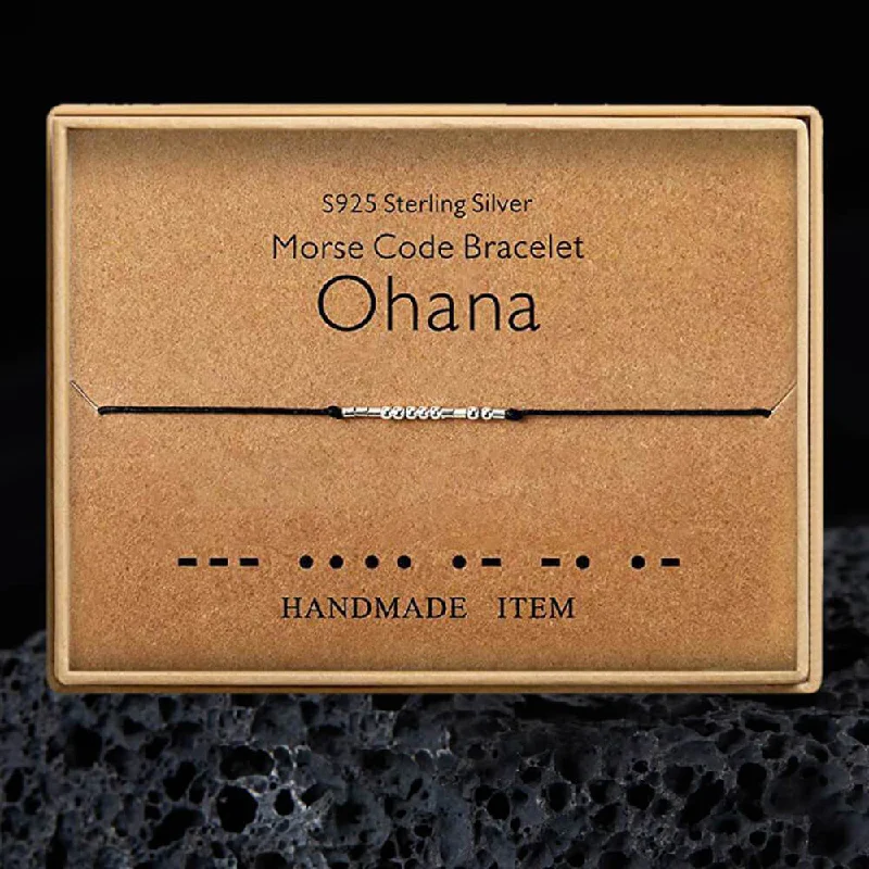 Ohana Morse Code Sterling Silver Bracelet