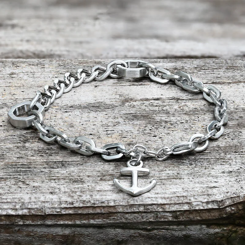 Punk Anchor Stainless Steel Chain Marine Bracelet