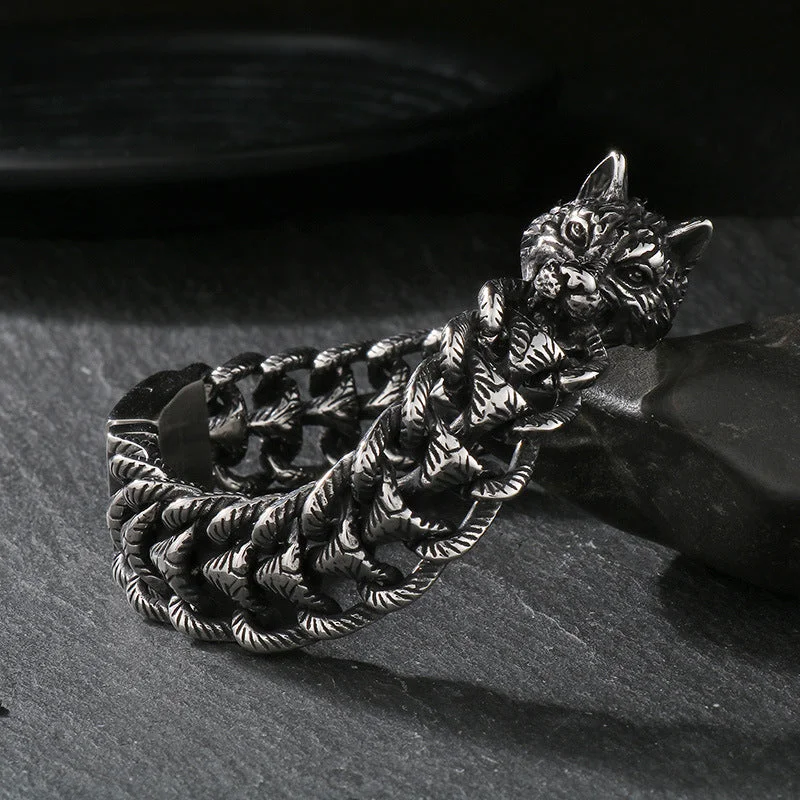 Punk Wolf Head Keel Chain Animal Bracelet