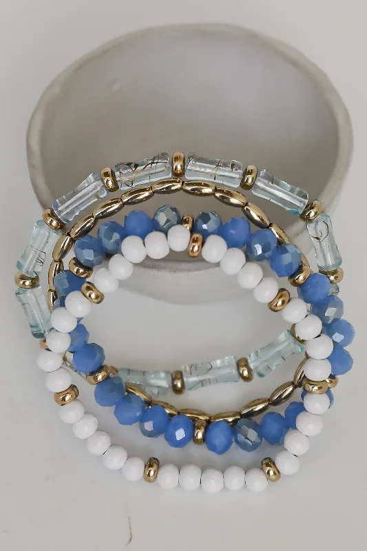 FINAL SALE - Stella Blue Beaded Bracelet Set