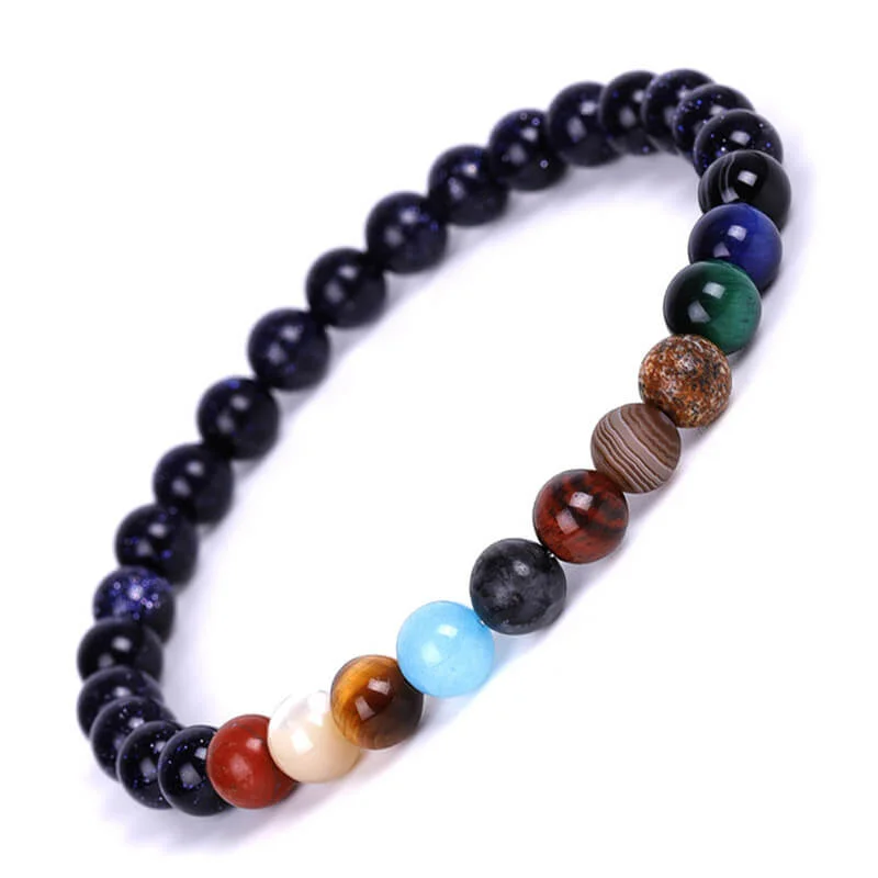 The 8 Planets Natural Stone Beaded Bracelet