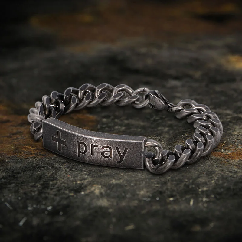 Simple Cross Prayer Men's Bracelet