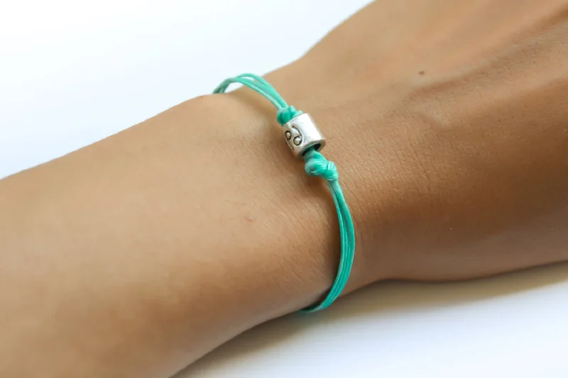 Zodiac signs bracelet, cancer sign, turquoise cord, birthday gift for her