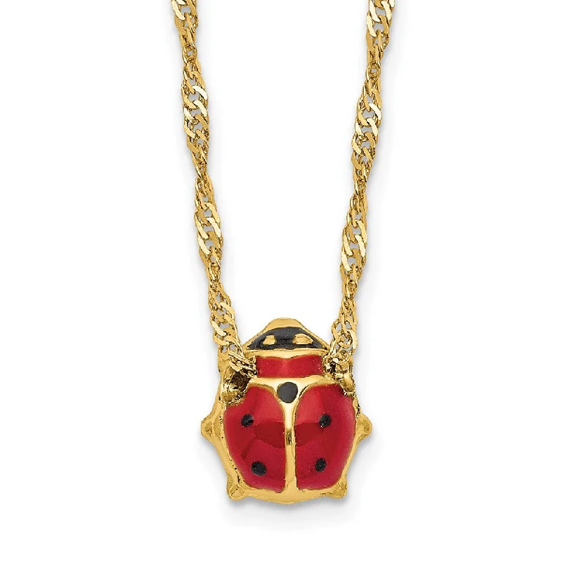 14k Gold Ladybug 16" Necklace