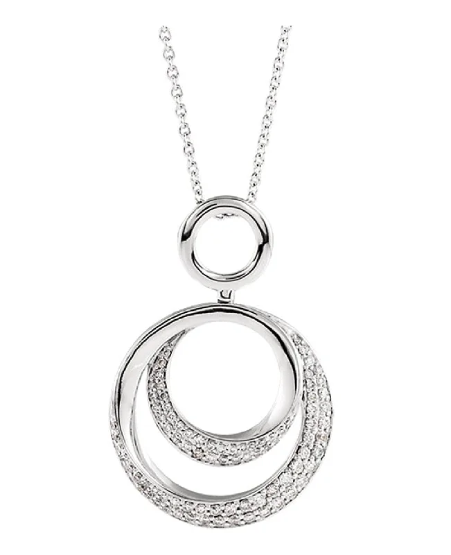 14k White Gold .59 Cttw. Diamond Necklace