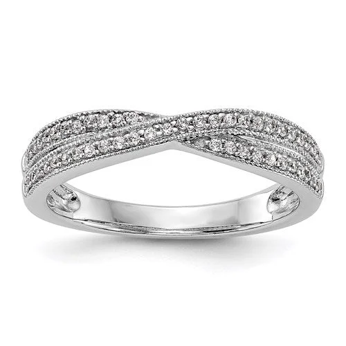 14k White Gold Diamond Wedding Band