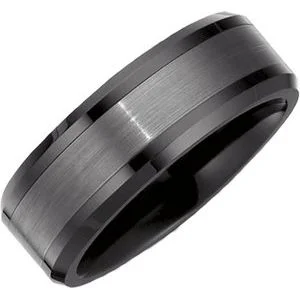 Ceramic Couture® & Tungsten 8 mm Beveled-Edge Band