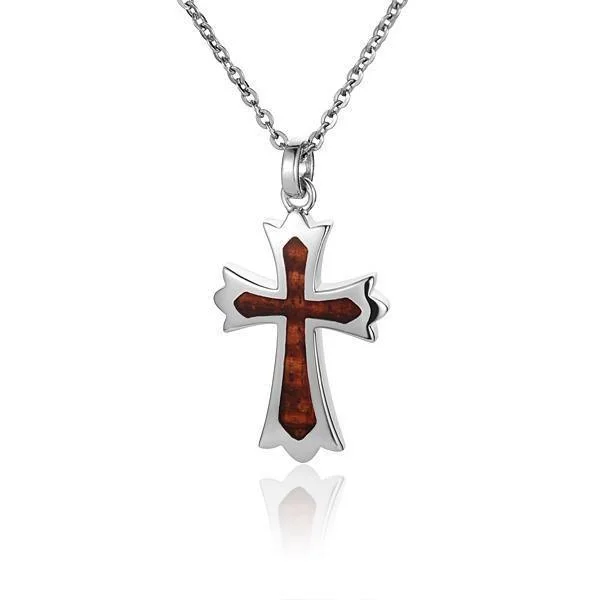 Koa Wood Cross Pendant by Alamea (Large)