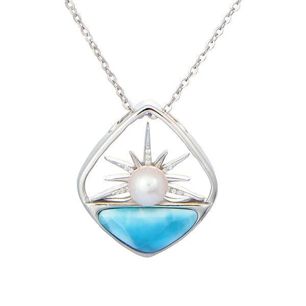 Larimar Breaking Dawn Pearl Pendant by Alamea