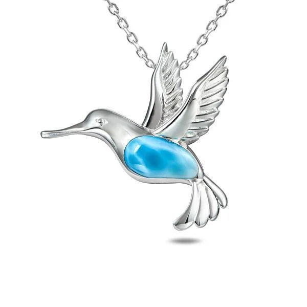 Larimar Hummingbird Pendant by Alamea