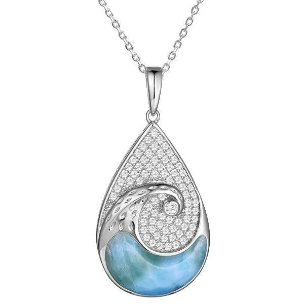 Larimar Nalu Teardrop Pendant by Alamea