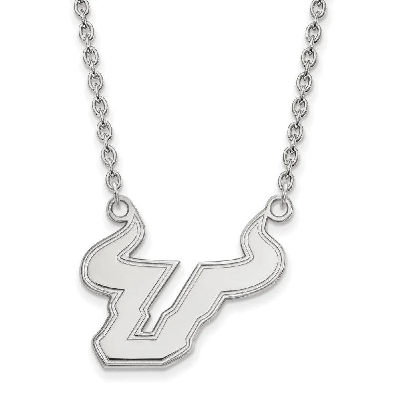 10k White Gold South Florida Large Pendant Necklace