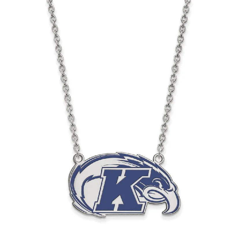 Sterling Silver Kent State Large Enamel Pendant Necklace