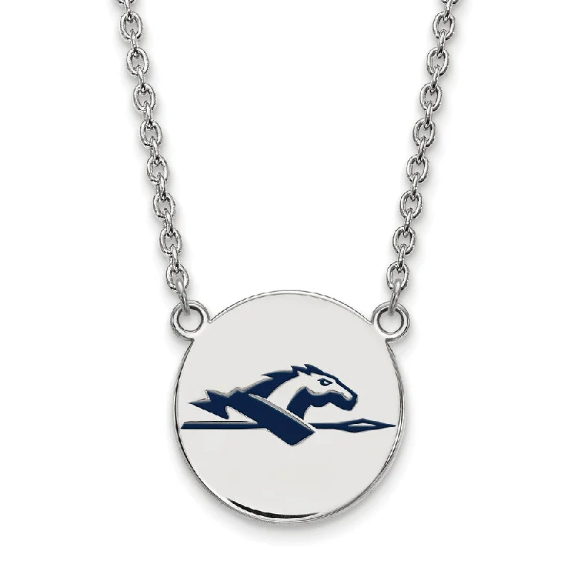 Sterling Silver Longwood U Large Enamel Disc Necklace