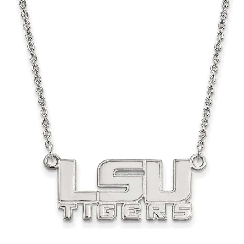 Sterling Silver Louisiana State Small LSU Tiger Necklace