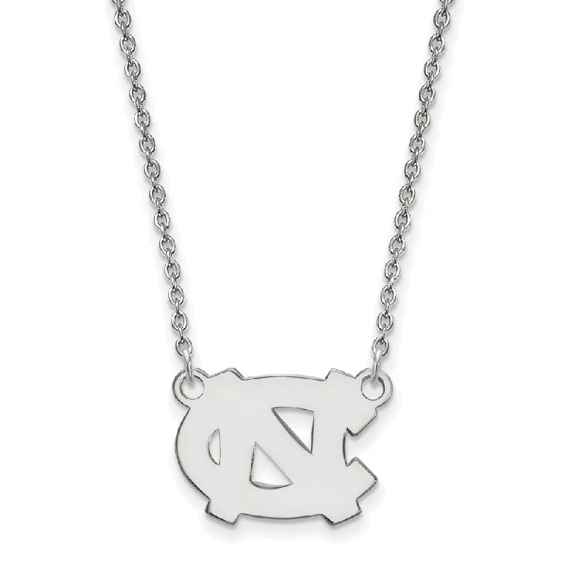 Sterling Silver North Carolina Small 'NC' Pendant Necklace