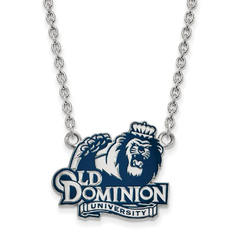 Sterling Silver Old Dominion U Large Enamel Pendant Necklace