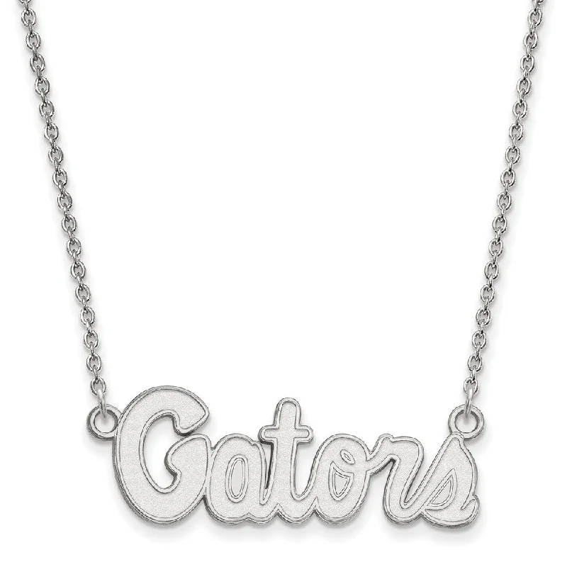 Sterling Silver U of Florida Small Gators Script Necklace