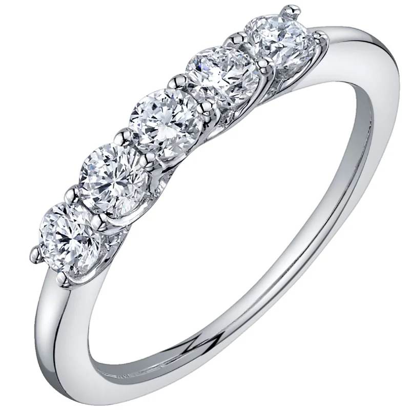 0.5 ct Five-stone Lab Grown Diamond Ring in 14K White Gold