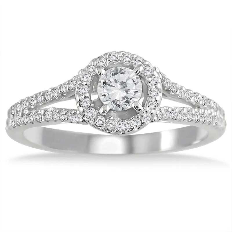 1/2 Carat TW White Diamond Engagement Ring in 10K White Gold