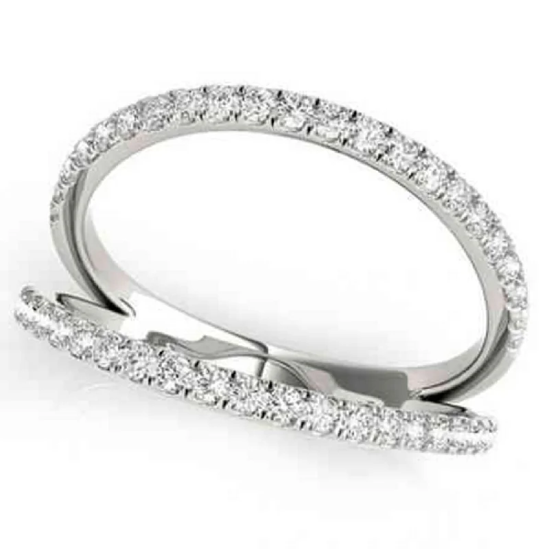 1/4ct Diamond Ring Open Fashion Right Hand Split Band White Gold